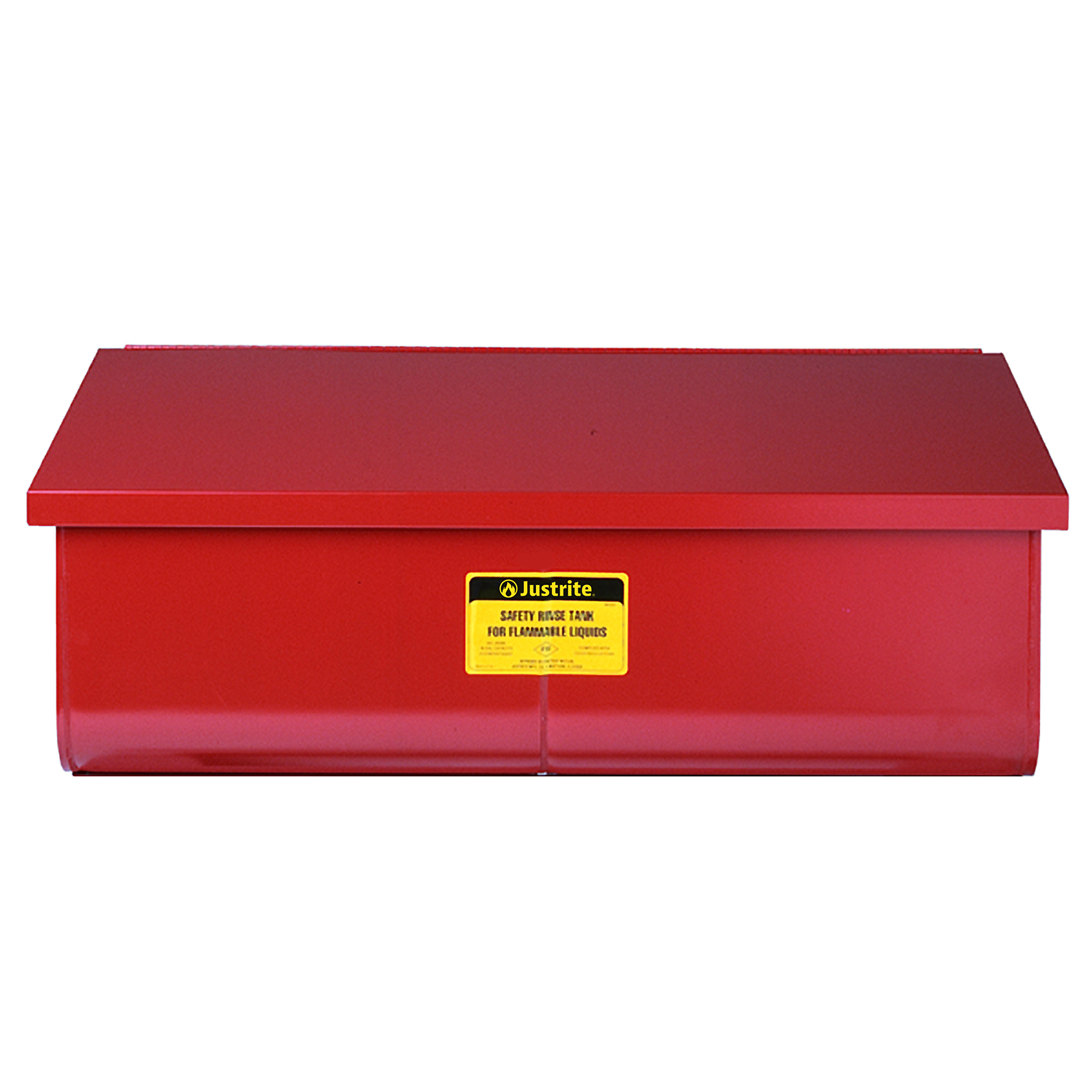Justrite Benchtop Rinse Tank — 22 Gal., Lift-and-Latch Cover, Fusible Link, Steel, Red, Model# 27322